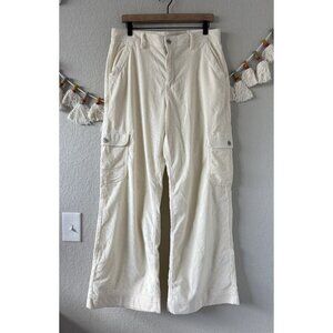 American Eagle Corduroy Super High Rise Baggy Wide Leg Cargo Pant NWT 12 Neutral